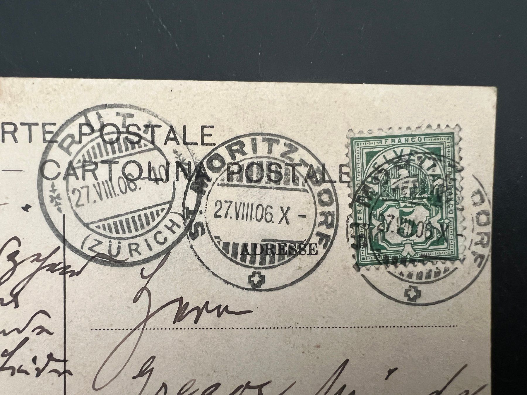 Cartoline postali: AK  1906 St. Moritz  (G1296) – Usato da Hinwil venduto da Sidi4 1