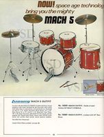 LUDWING RED CHERRY DRUM SET 1975