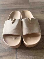 Damen Pantoletten beige Gr. 38