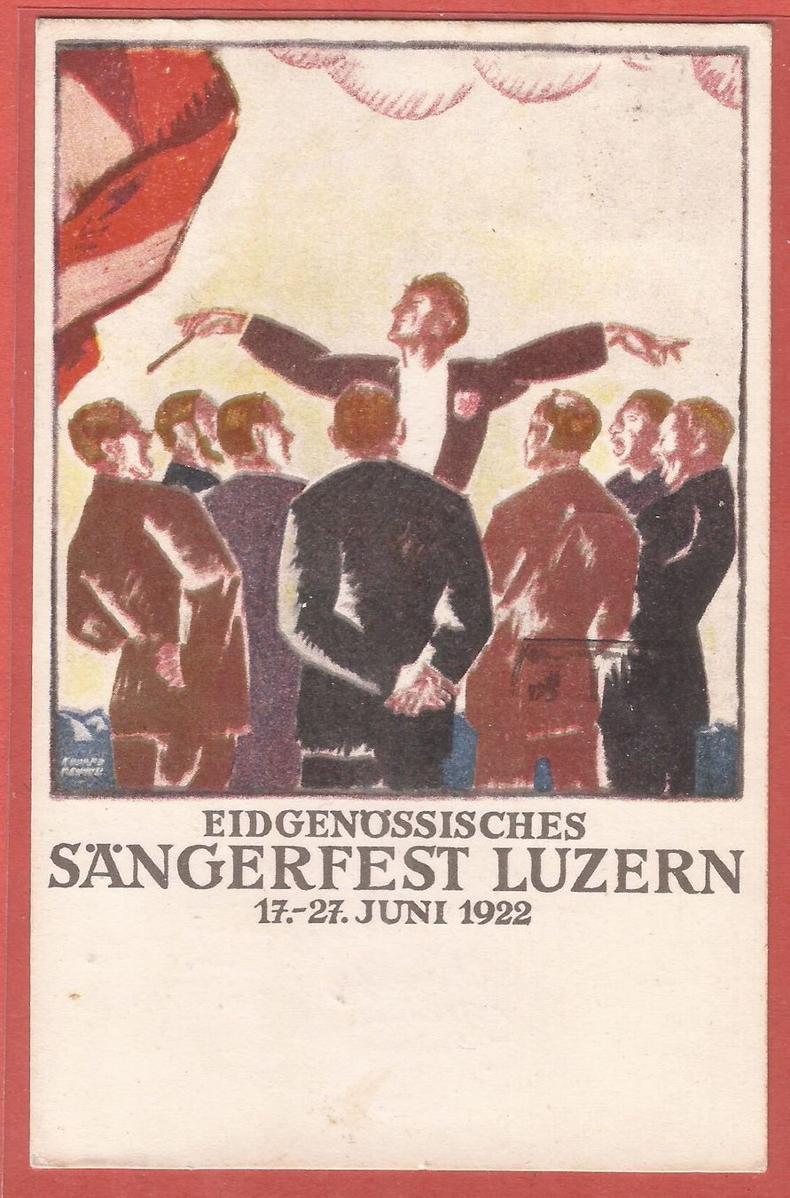 Cartoline postali: Luzern - Eidgenössisches Sängerfest 1922 – Usato da Fislisbach venduto da Porano