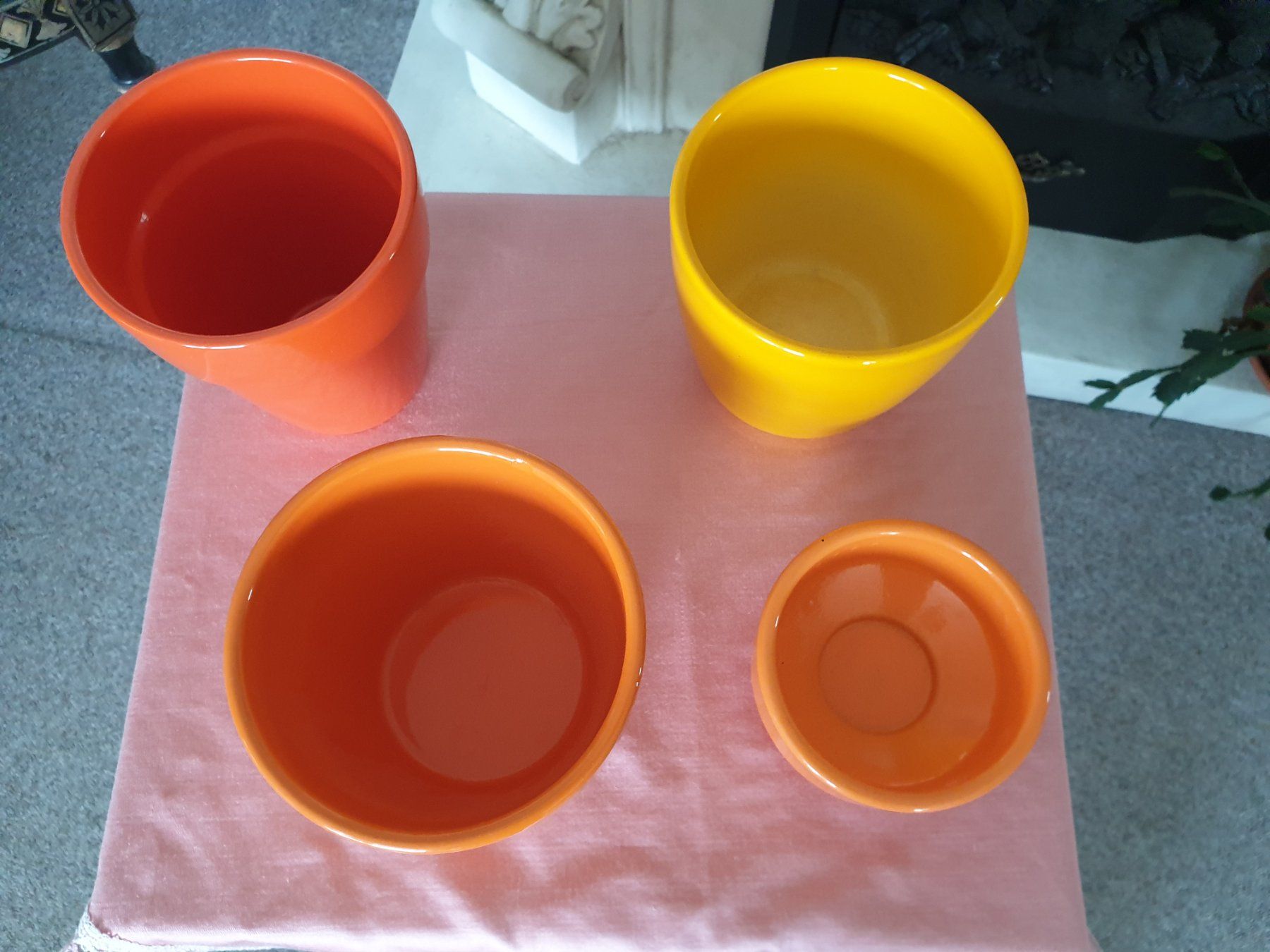 Vasi per fiori: 4 Cachepots/Töpfe orange – Usato da Tuggen venduto da Mviola2 1