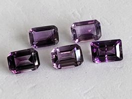 Améthystes AA octogonales 7 x 5 mm / 0.60 ct