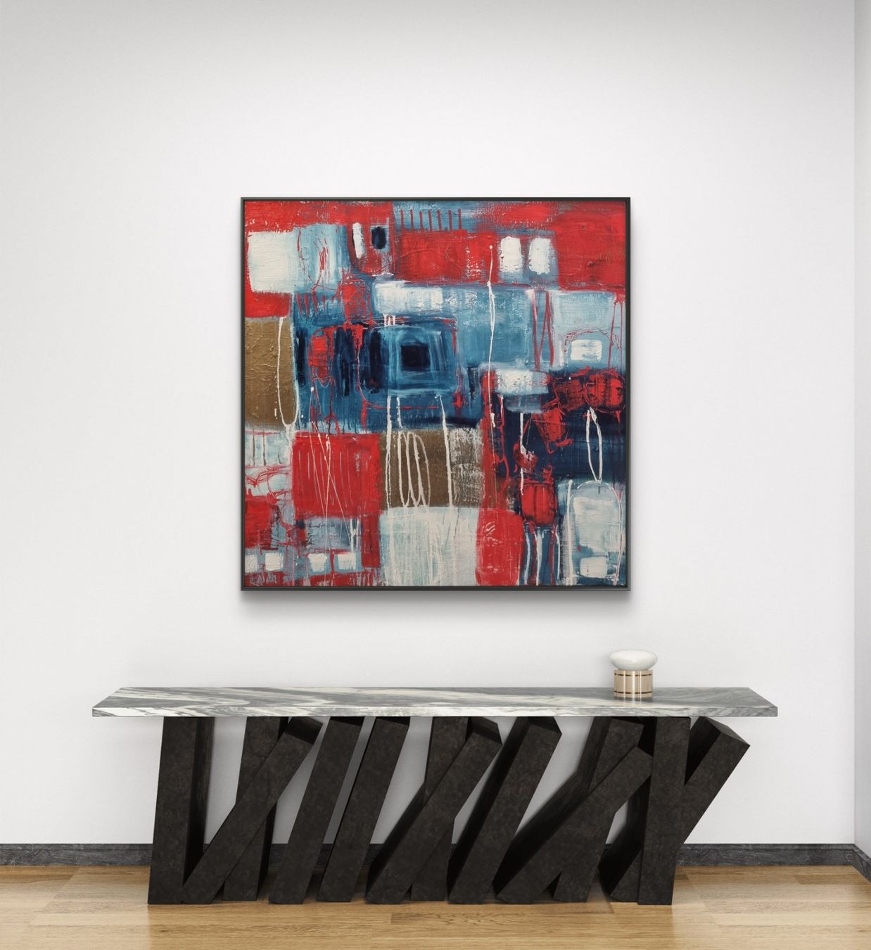 Tableaux: Originales abstraktes Bild 80x80cm mit Rahmen – Neuf (Voir description) à Urdorf par Contra8