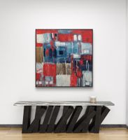 Originales abstraktes Bild 80x80cm mit Rahmen