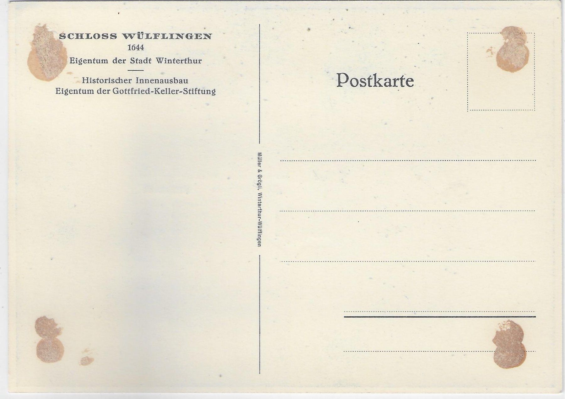 Cartoline postali: Schloss Wülflingen - Stahel 1940 – Usato da Ettingen venduto da Kartenplanet 1