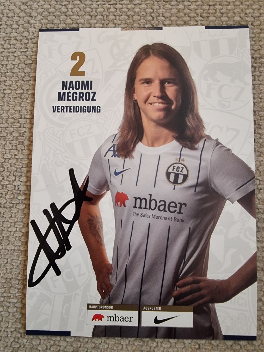 Signierte Karte Naomi Megroz FCZ (Neu (gemäss Beschreibung)) in ...