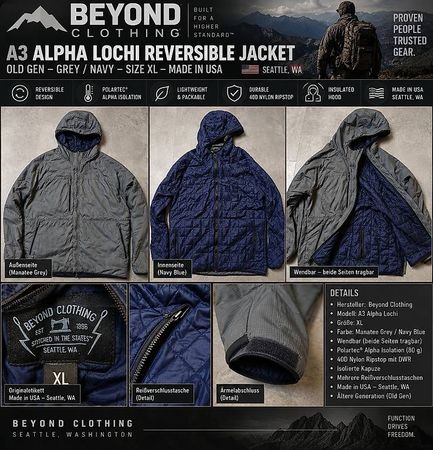 Beyond Clothing A3 Alpha Lochi Reversible Jacket  Old Gen