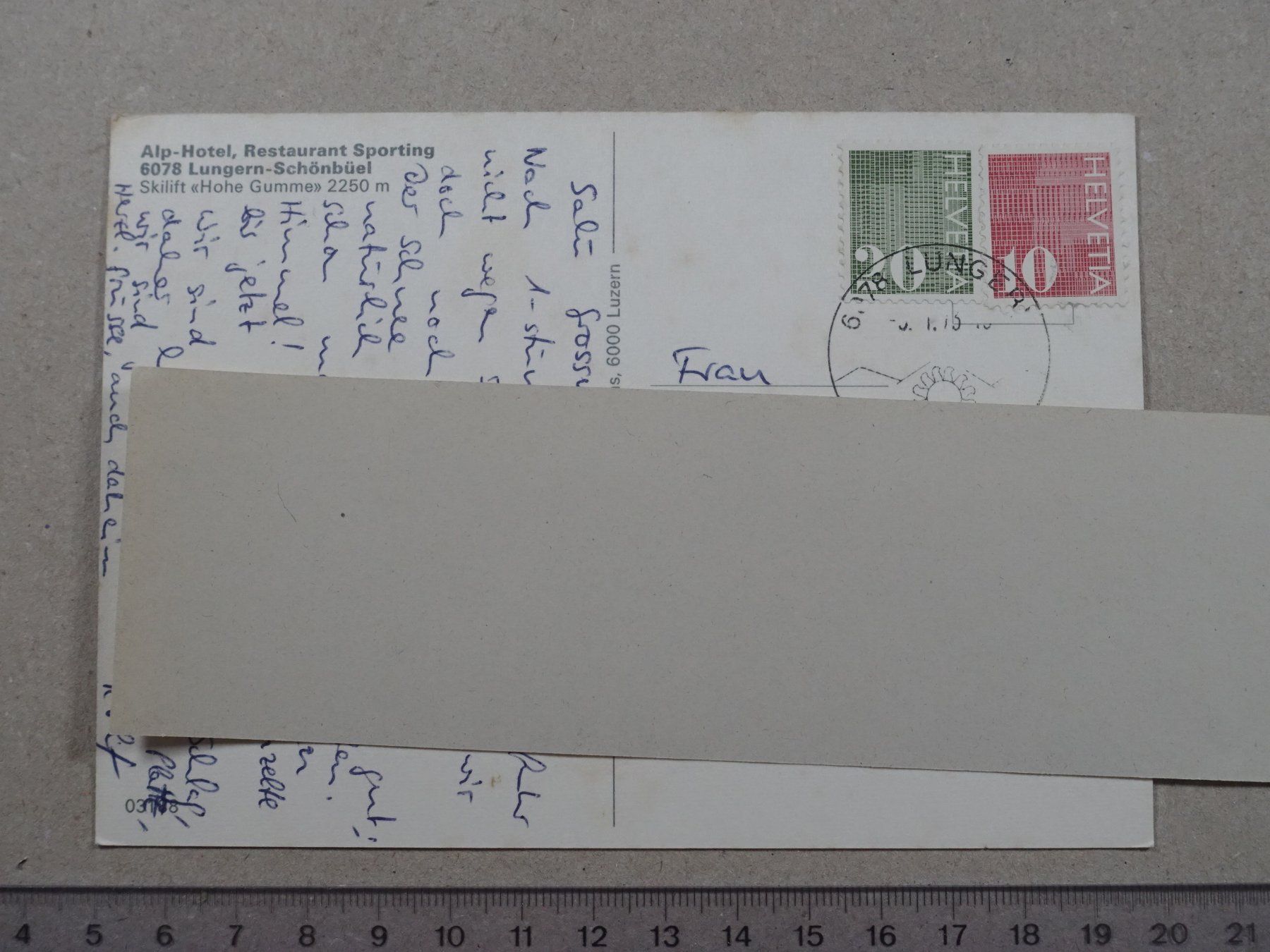 Ansichtskarten: Lungern Schönbüel, Ski, Skilift, 1973 – Gebraucht aus Lenzburg von fh1 1