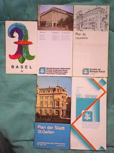 Cartine & Atlanti: Schweizerischer Bankverein :  5 Stadtpläne – Usato da Rümlang venduto da Vuvuzella