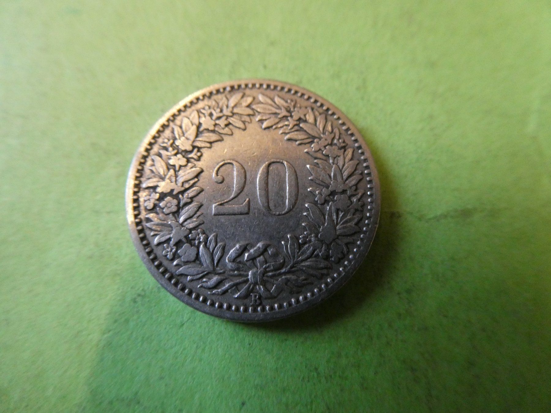 Alle Münzen: Schweiz 1898, 20 Rappen – Gebraucht aus Hinterforst von Rohusri 1
