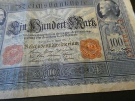 Deutsche Reichsbank-Note "Ein hundert Mark" von 1910