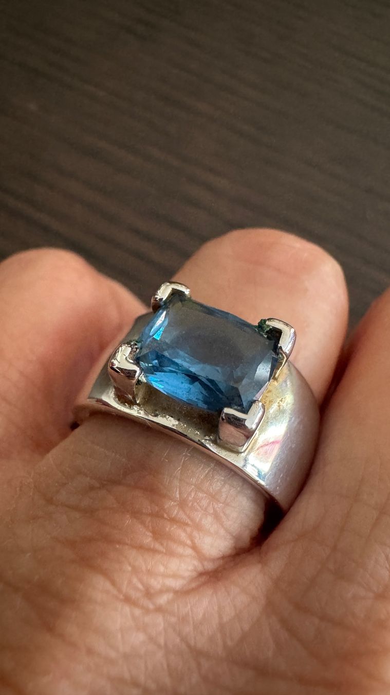 Ringe: Silberring mit blauem Stein und Stepelung – Gebraucht aus Hinwil von Pumuckel8 1
