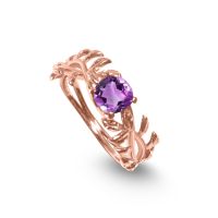 Spinel Ring in Rotgold 750 floral, ink. Gössenanpassung