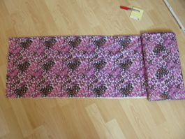 Blumenstoff Baumwolle, neuwertig, Orange lila 80x1000cm