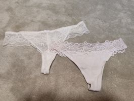 Damen Tangas Spitze weiss 2er Set gr. M neu