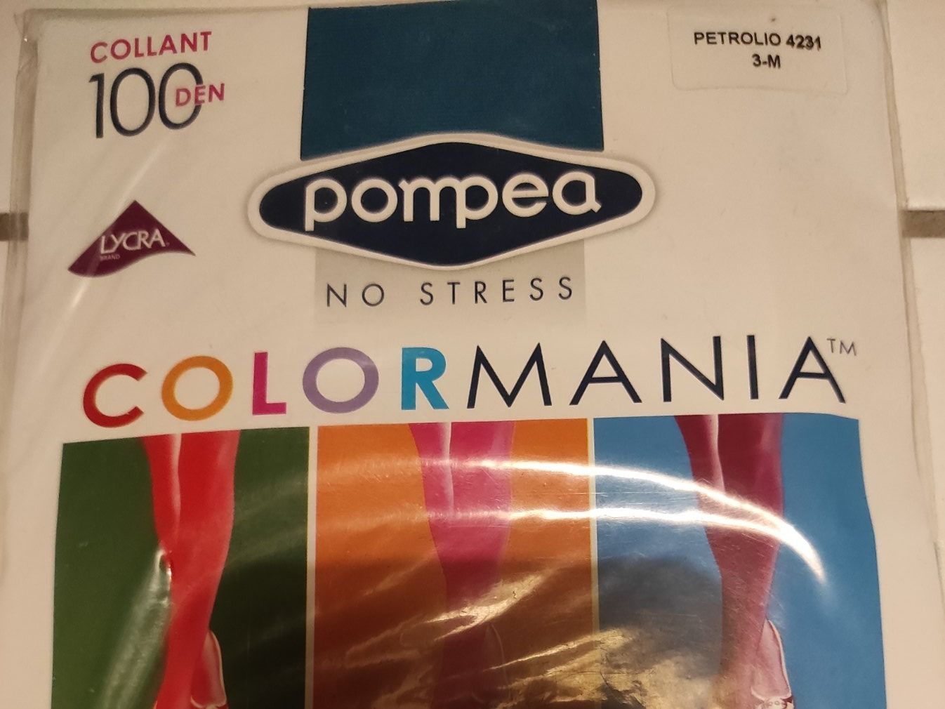 Strümpfe & Strumpfhosen: Collants couleur pétrole 100 Den - Taille M – Neu und originalverpackt aus Porrentruy von Olifante 3