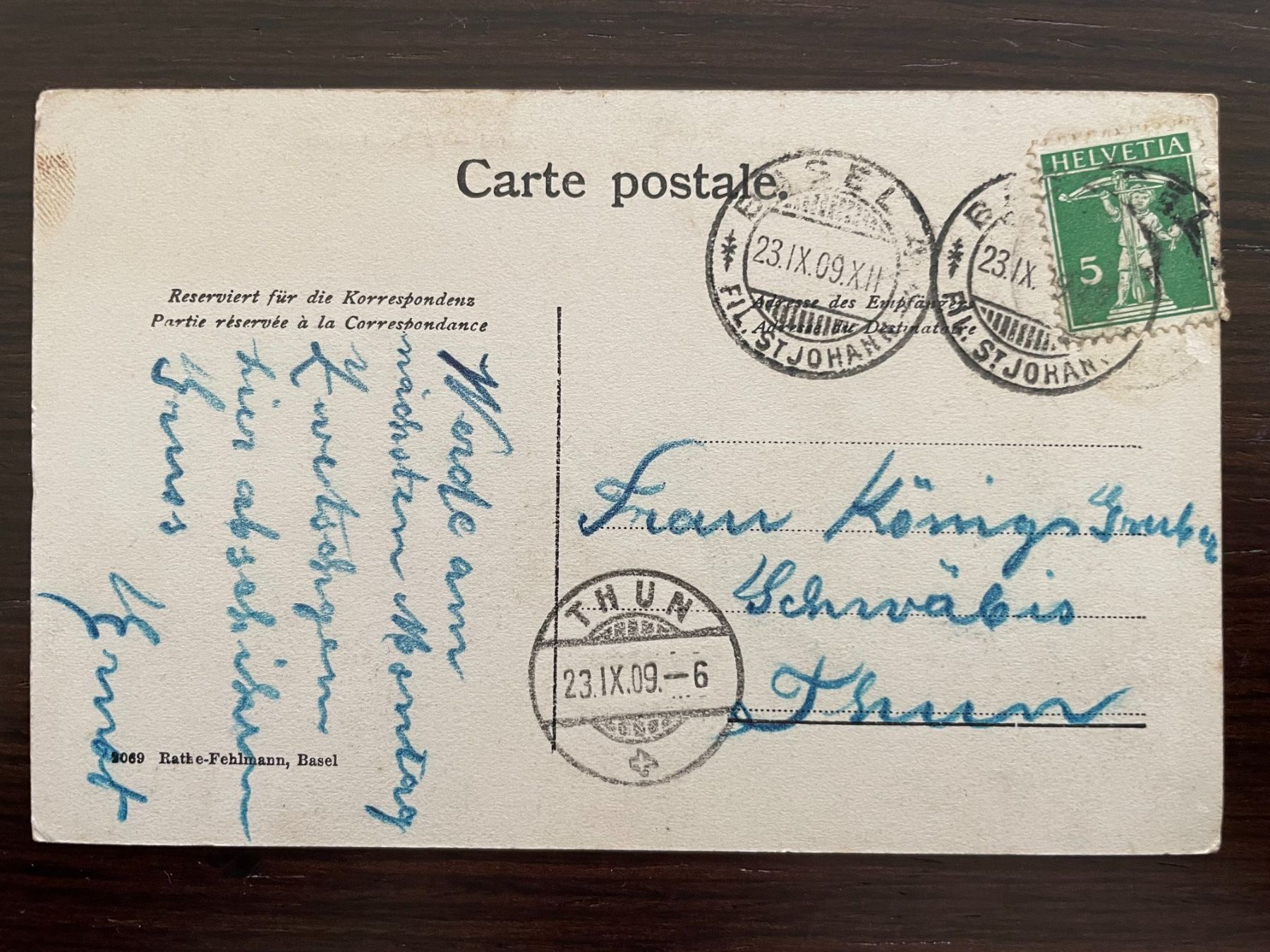 Cartoline postali: BASEL Wettsteinplatz, Tram / Strassenbahn, 1909 – Usato da Wald ZH venduto da TLILEF 1
