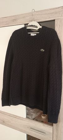 Lacoste Herren Pullover dunkelblau Zopfmuster Grösse M