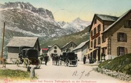 Tiefengletsch  UR  -  Halt der FURKA - POST-Kutschen um 1906