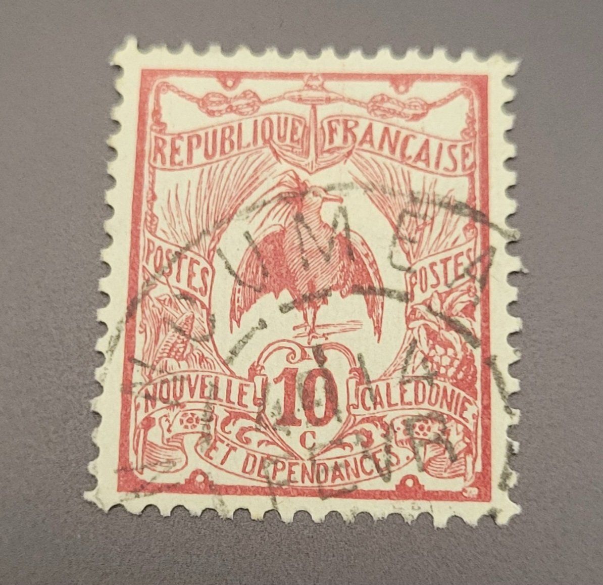 Tutti i francobolli: Neukaledonien 1905 Vogel alte briefmarke – Usato da St Gallen venduto da Stampsalshobby