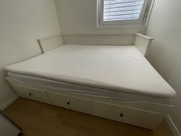 Ikea Hemnes Bett ausziehbar ohne Matratze 