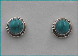 TURQUOISE, Türkis Ohrstecker 925 Silber
