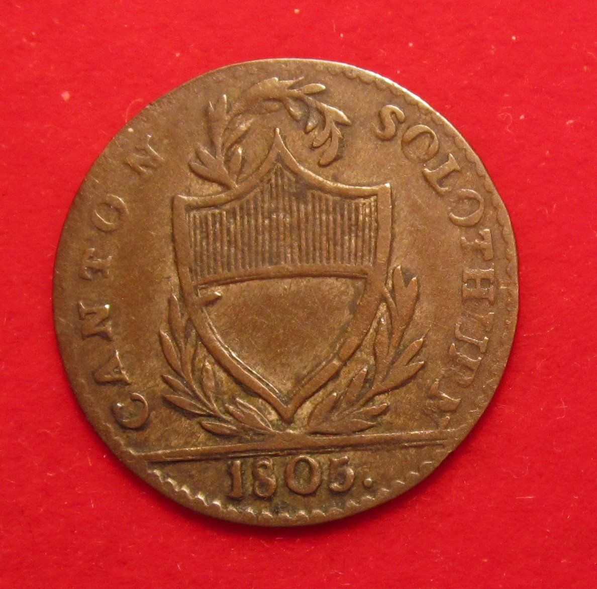 Tutti le monete: Kanton Solothurn, 1 Batzen 1805 selten – Usato da Allschwil venduto da Coinfreak