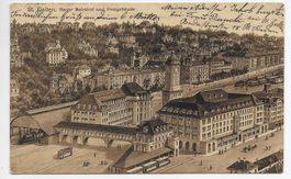 St.Gallen, Neuer Bahnhof und Postgebäude 1913