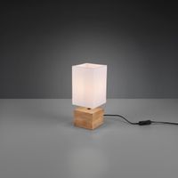 Tischleuchte, Holz, Stoff,  30 cm Höhe
