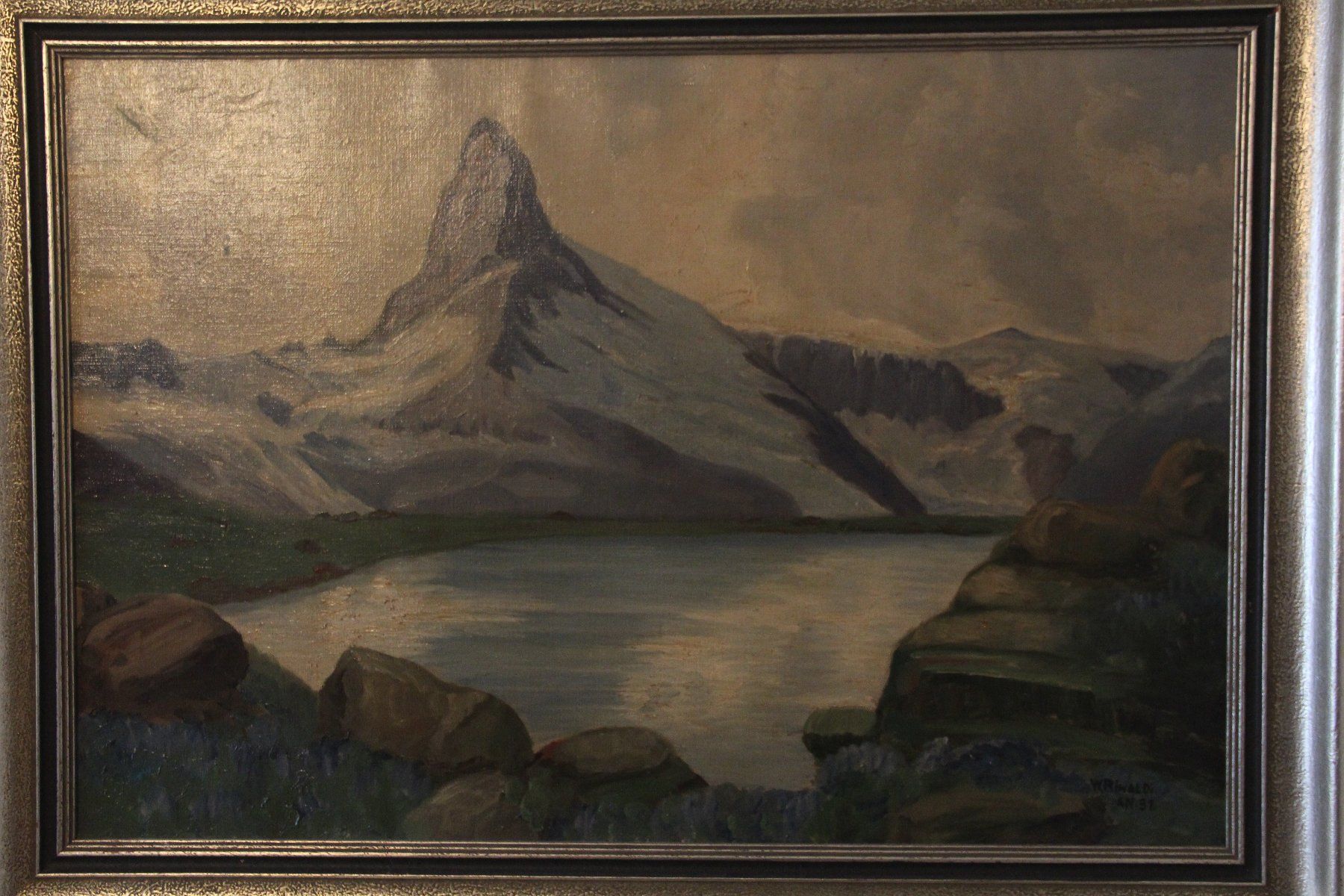 Dipinti: Grösse Antike Öl Gemalde - Matterhorn – Usato da Basel venduto da pak11 1
