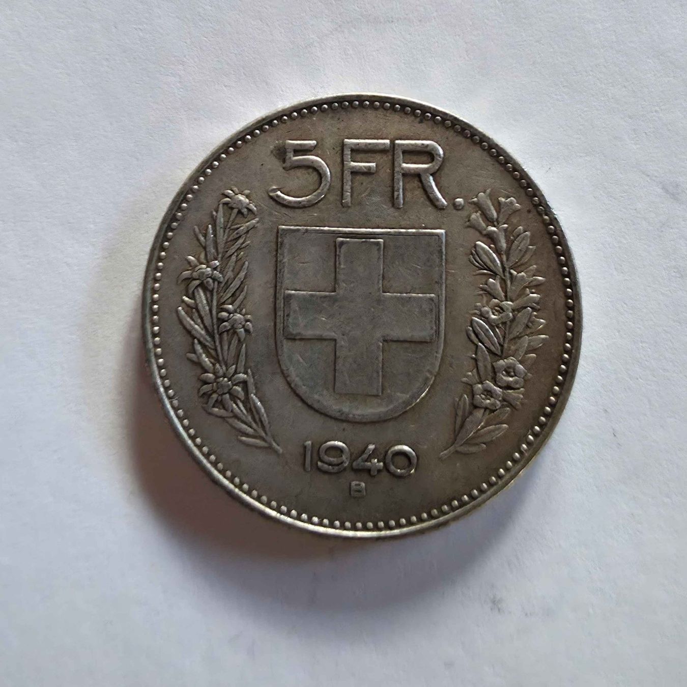 Tutti le monete: Silber-Münze 5-Franken 1940 – Usato da Filzbach venduto da Cschufi