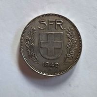 Silber-Münze 5-Franken 1940