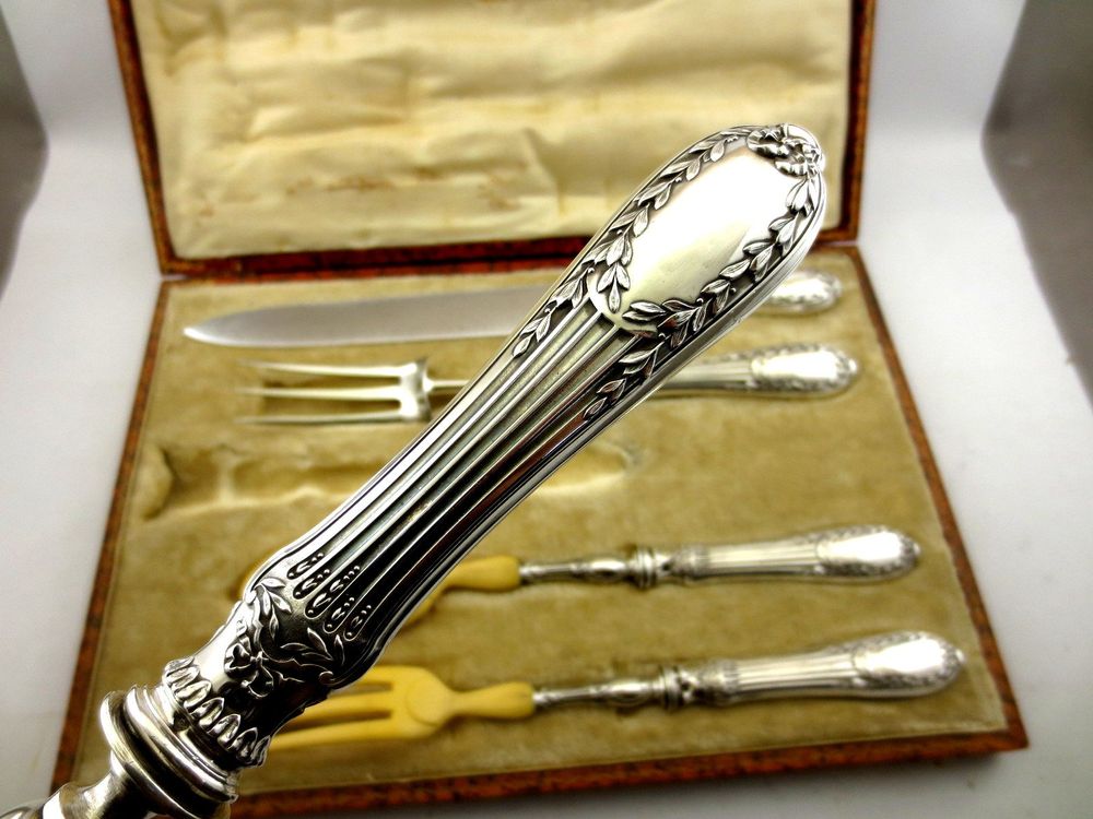 SERVICE À DÉCOUPER service à gigot argent minerve XIXe EUR 60,00