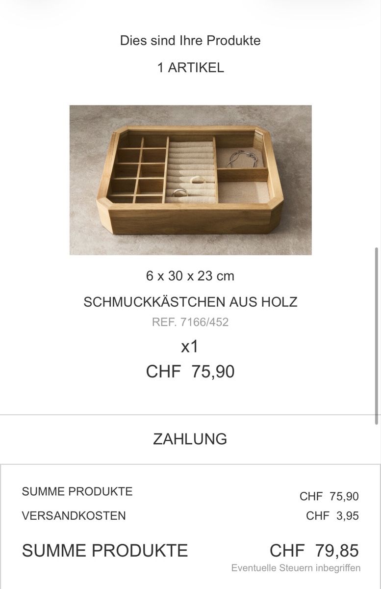 Portagioie: Wunderschöner Schmuckkasten aus Holz mit Glasdeckel – Nuovo (secondo la descrizione) da Bern venduto da Vivacious 3