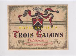 Etikette für Wein - Trois Galons (Valdepenãs)