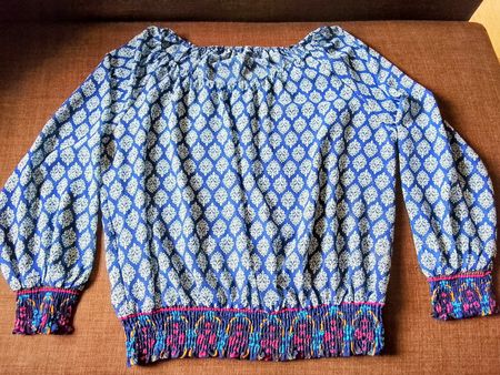 Blouse col bateau imprimée 