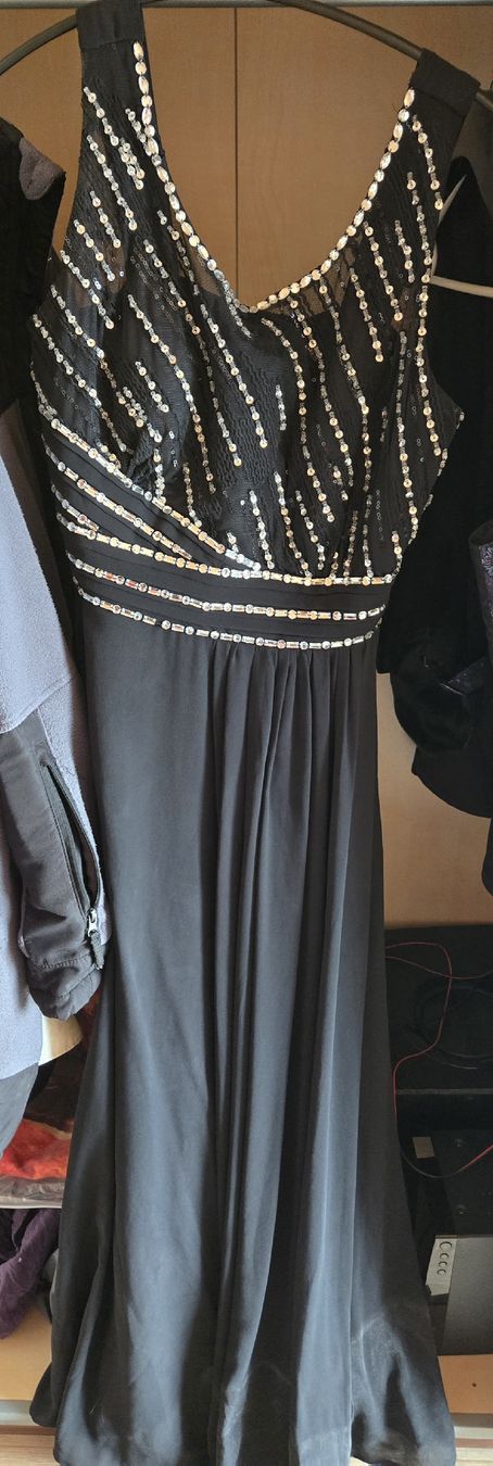 Vestiti: Elegantes, schwarzes Abendkleid mit passender Handtasche. – Usato da Oberkulm venduto da FLAME22 1