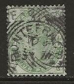 1884 Grossbrit. 4d dunkelgraugrün, Freim lose, gestempelt