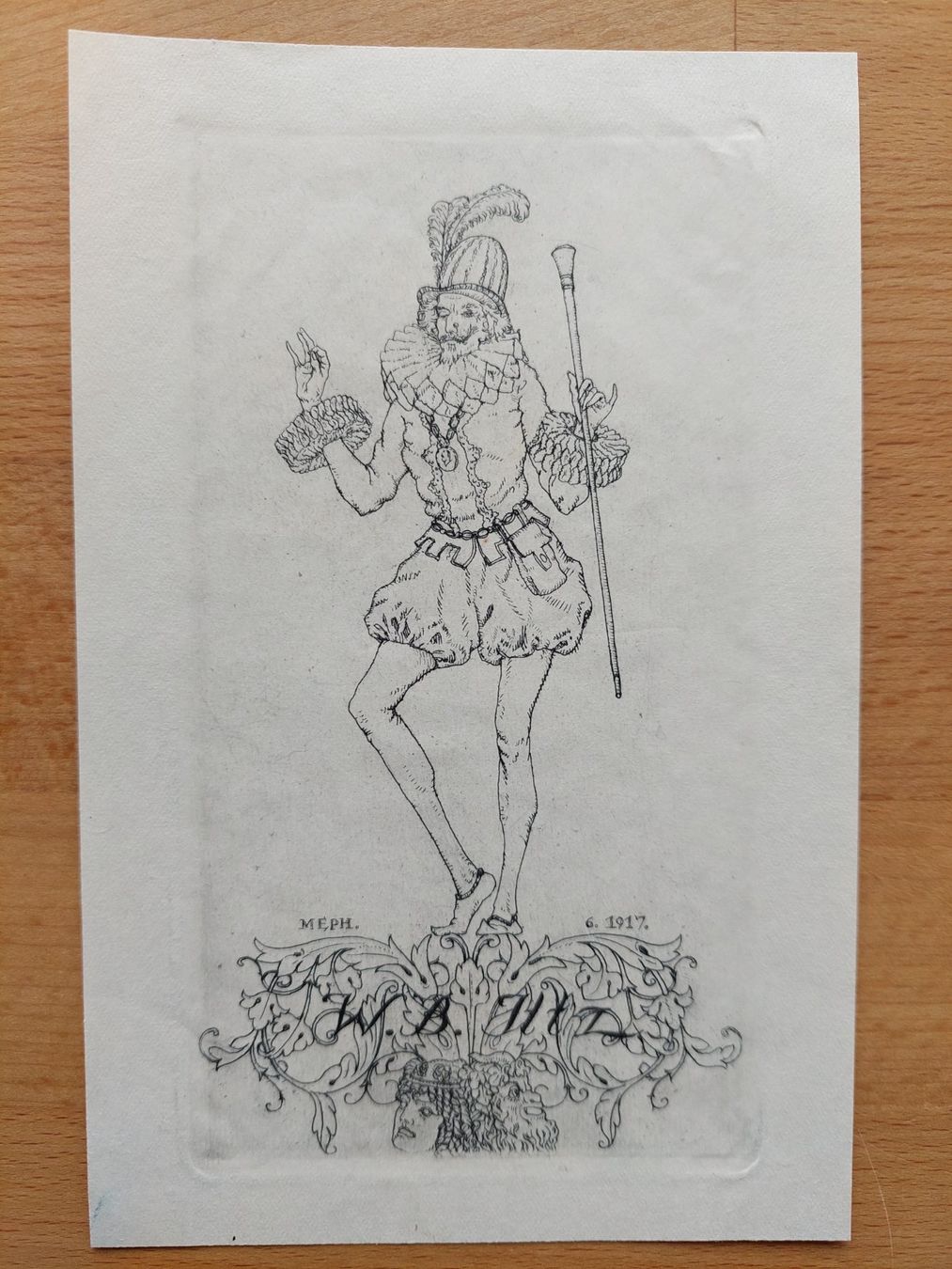 Dipinti: Exlibris Martin E. Philipp MEPH - Original Radierung 1917 – Usato da Obfelden venduto da Knauserig2026