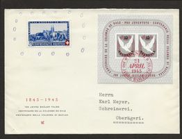 1945 W23 Basler Taube Block Brief + B25 - Oberägeri Zug