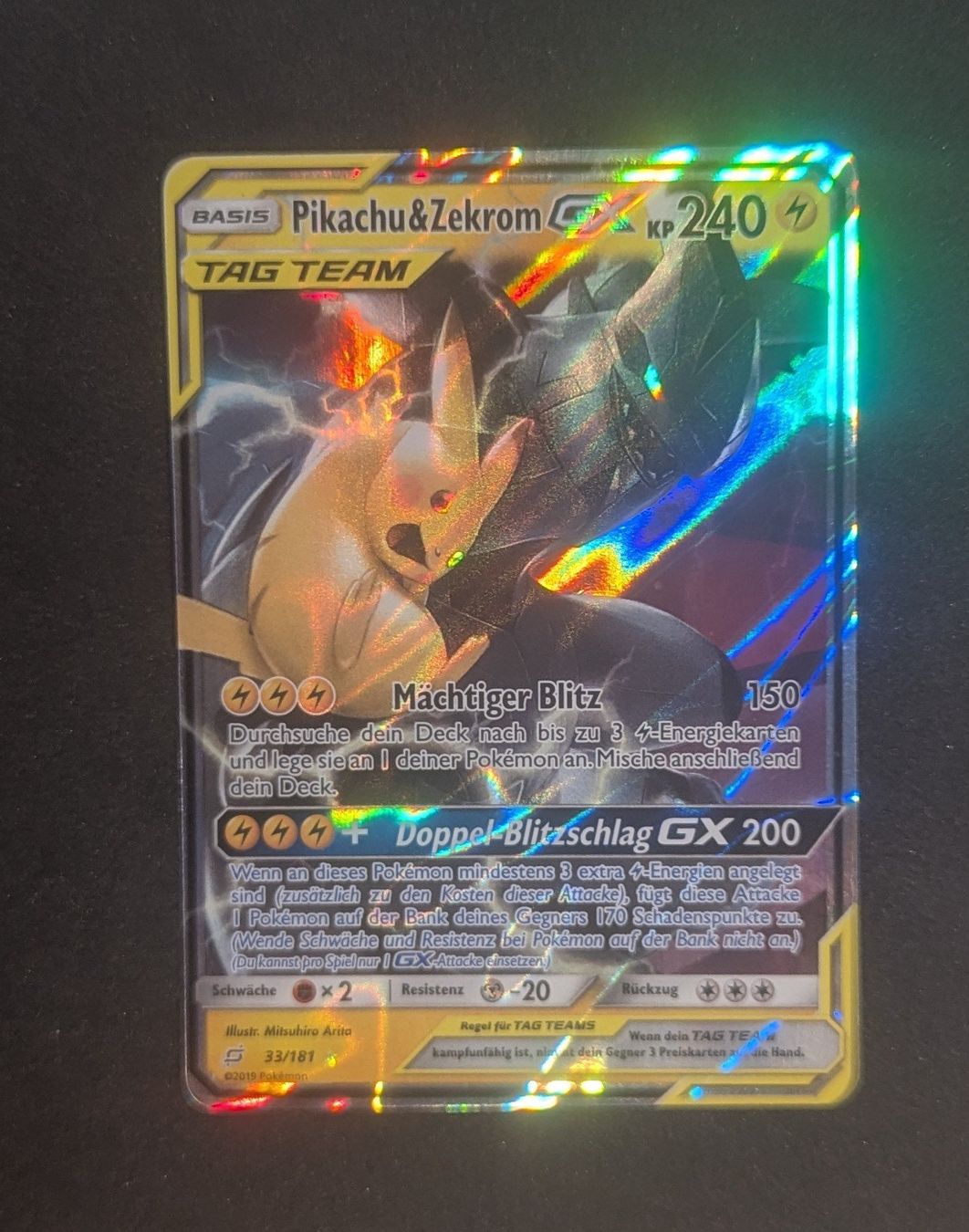 Pokémon Carte collezionabili: Pikachu & Zekrom GX TEU 33/181 DE – Usato da Zürich venduto da printz7