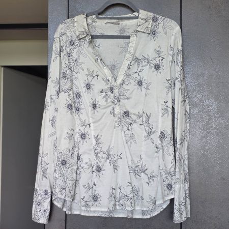 🐸 NILE BLUSE XL PASSIONSFRUCHT WEISS BLAU BAUMWOLLE