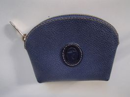 kleines Vintage dunkelblaues Leder TRUSSARDI  Portemonnaie