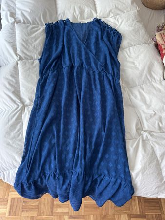 Robe d'été Caftan Castaluna bleu marine taille M/L très chic