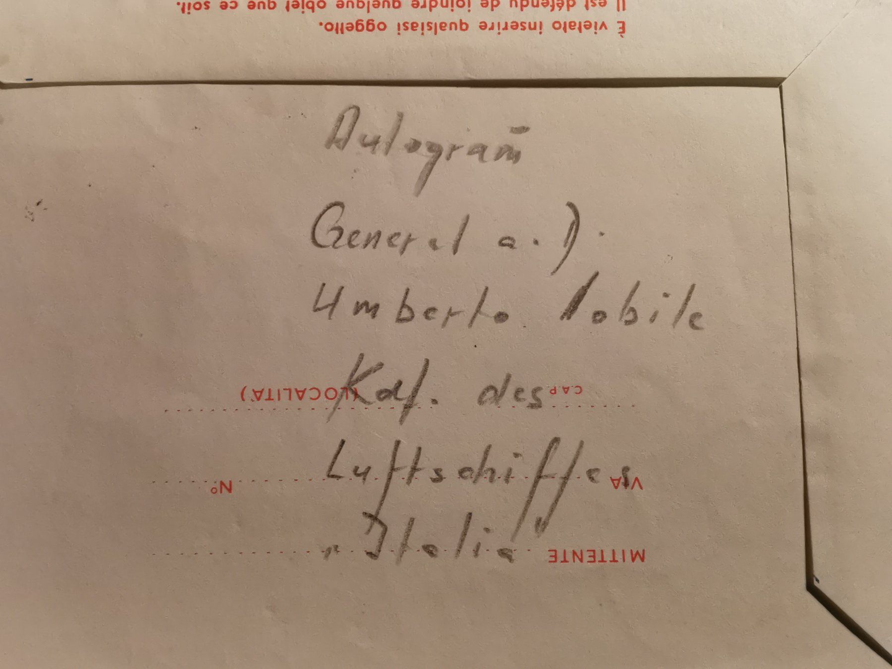 Autogramme: Luftfahrt  Autogramm Umberto Nobile Luftschiff "Italia" 1978 – Gebraucht aus Rheineck von kat_7gld 1