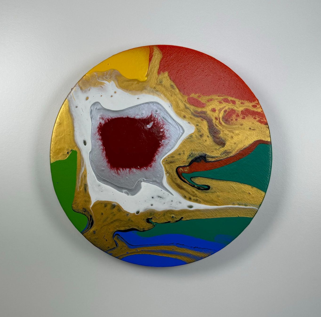 Dipinti: Acryl-Flüssigmalerei, kreisförmig – Usato da Schlieren venduto da MayaSheng1983