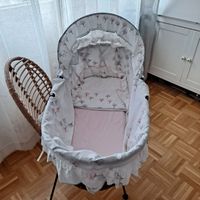 Babybett, Moses Korb tragbar mit Bettwäsche 86 x 45 cm