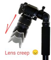 Camera zoom/lens creep solution