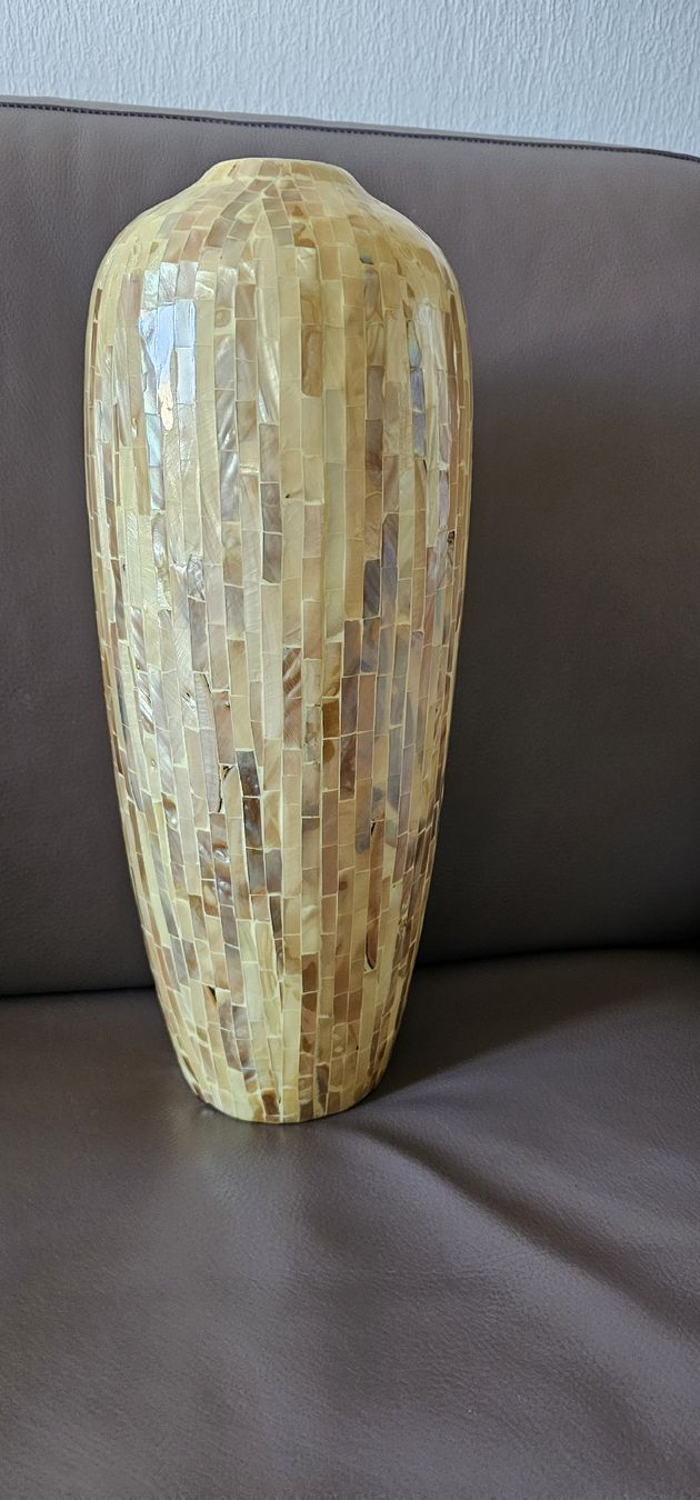 Vasi & Recipienti: TRÈS  BEAU GRAND VASE EN CÉRAMIQUE COUVERT DE NACRE – Usato da Genève venduto da fin_9572 2