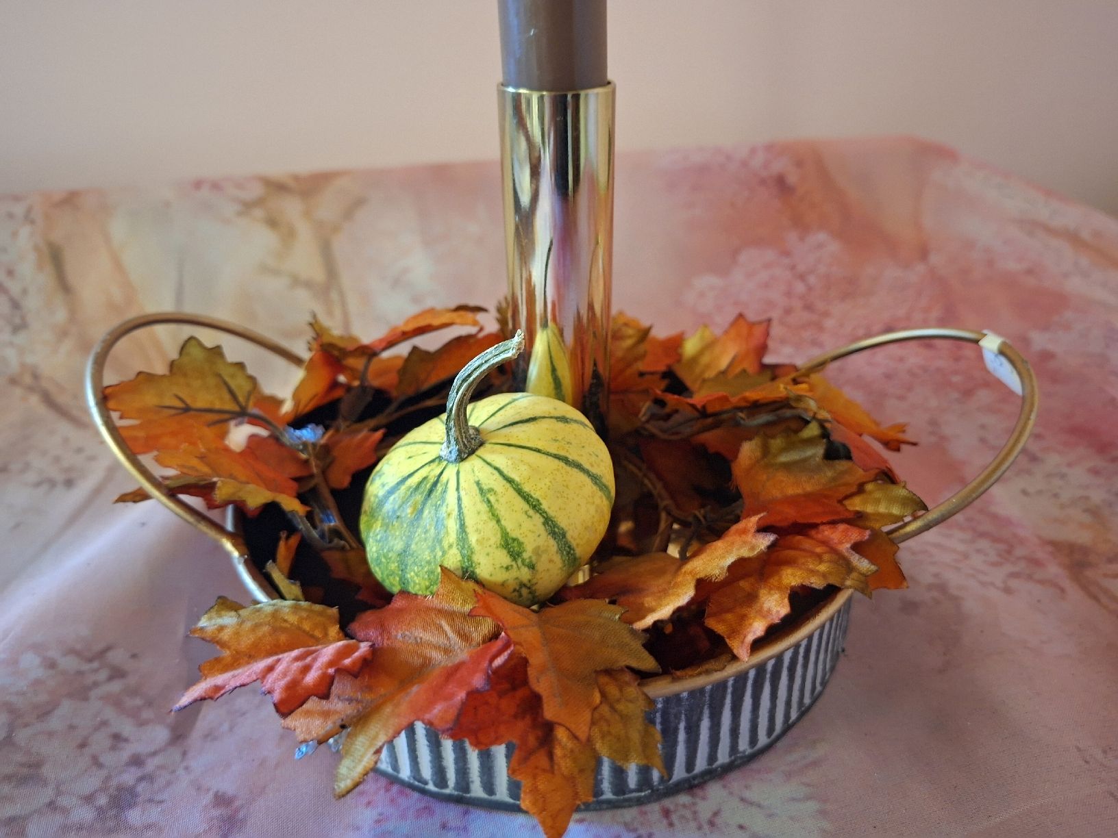 Alle Dekorationen: Kerzenständer mit mit Herbstdeko und Tablett Metall – Neu (gemäss Beschreibung) aus Nassen von verrueckt 1